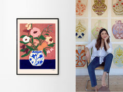 Flowers on Blue Table
