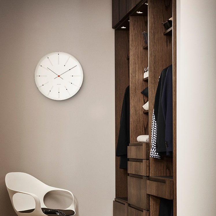 Arne Jacobsen Bankers Wall Clock White