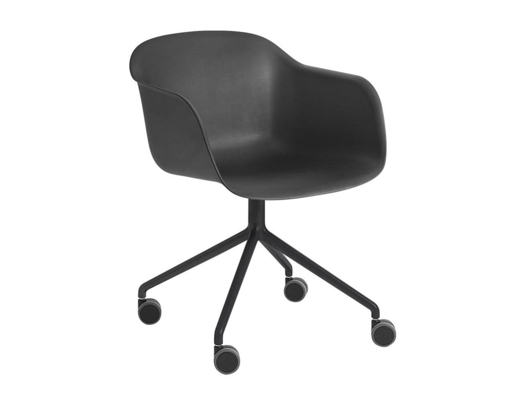 Fiber Armchair Swivel Base w. Castors