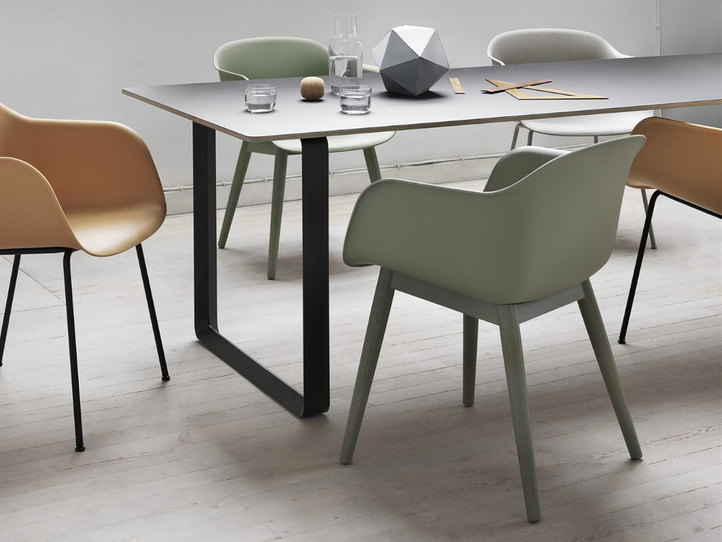 Fiber Armchair Wood Base