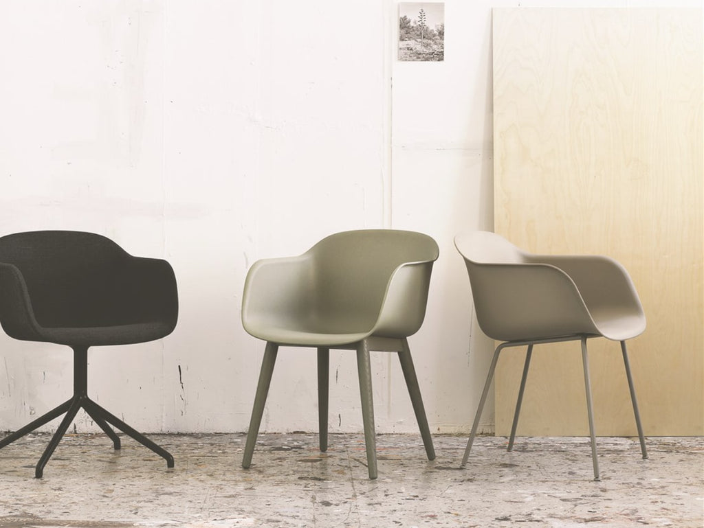 Fiber Armchair Wood Base