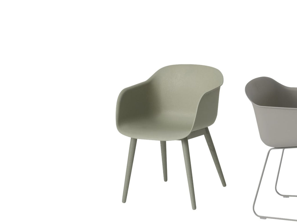 Fiber Armchair Wood Base