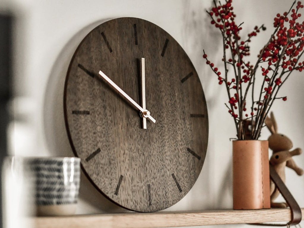 Hemverk Wall Clock Dark Oak