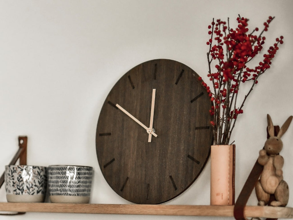Hemverk Wall Clock Dark Oak